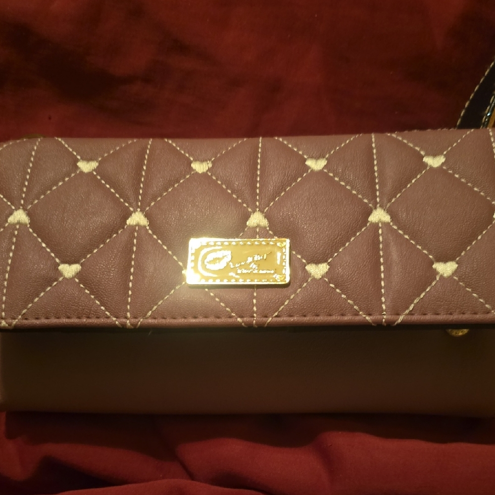 Betsey Johnson Brown Clutch Wristlet